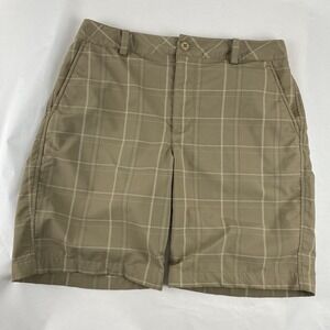 Under Armour Performance Mens Size 32R Khaki Beige Plaid‎ Golf Shorts
